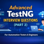 Advanced TestNG Interview Questions for automation testers covering DataProvider, listeners, parallel execution, retry analyzer, and TestNG framework concepts