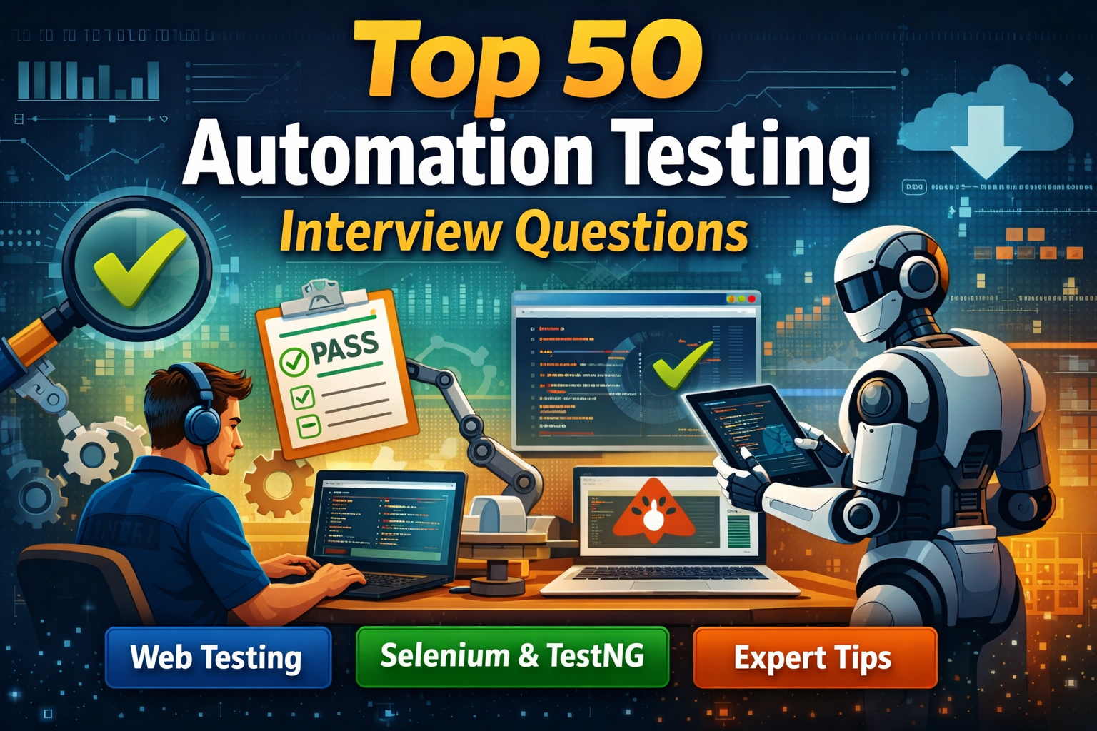 Top 50 automation testing interview questions with coding examples for beginners and experienced testers